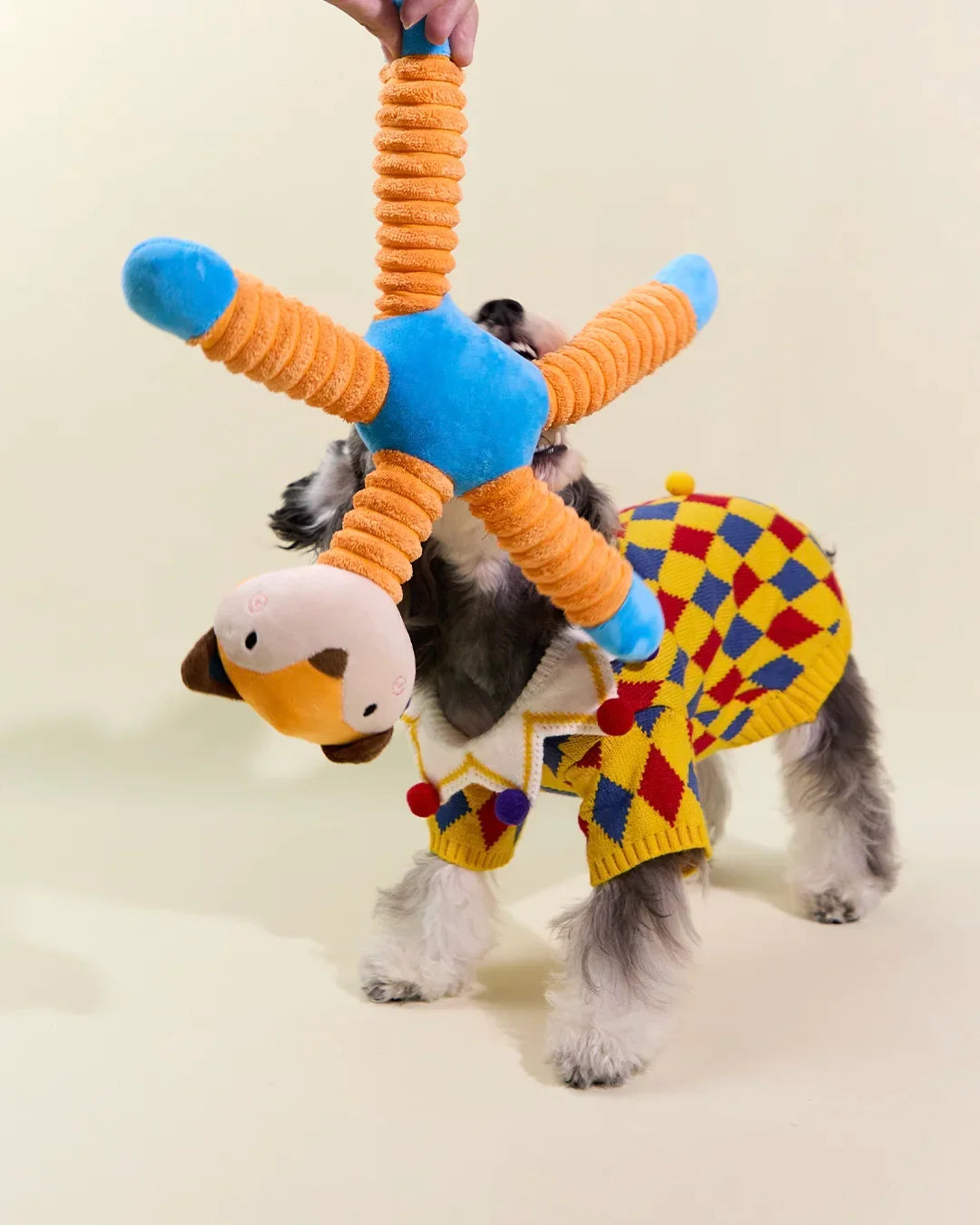 CharPaw interactive multi-legged plush squeaky tug toy for dogs and puppies