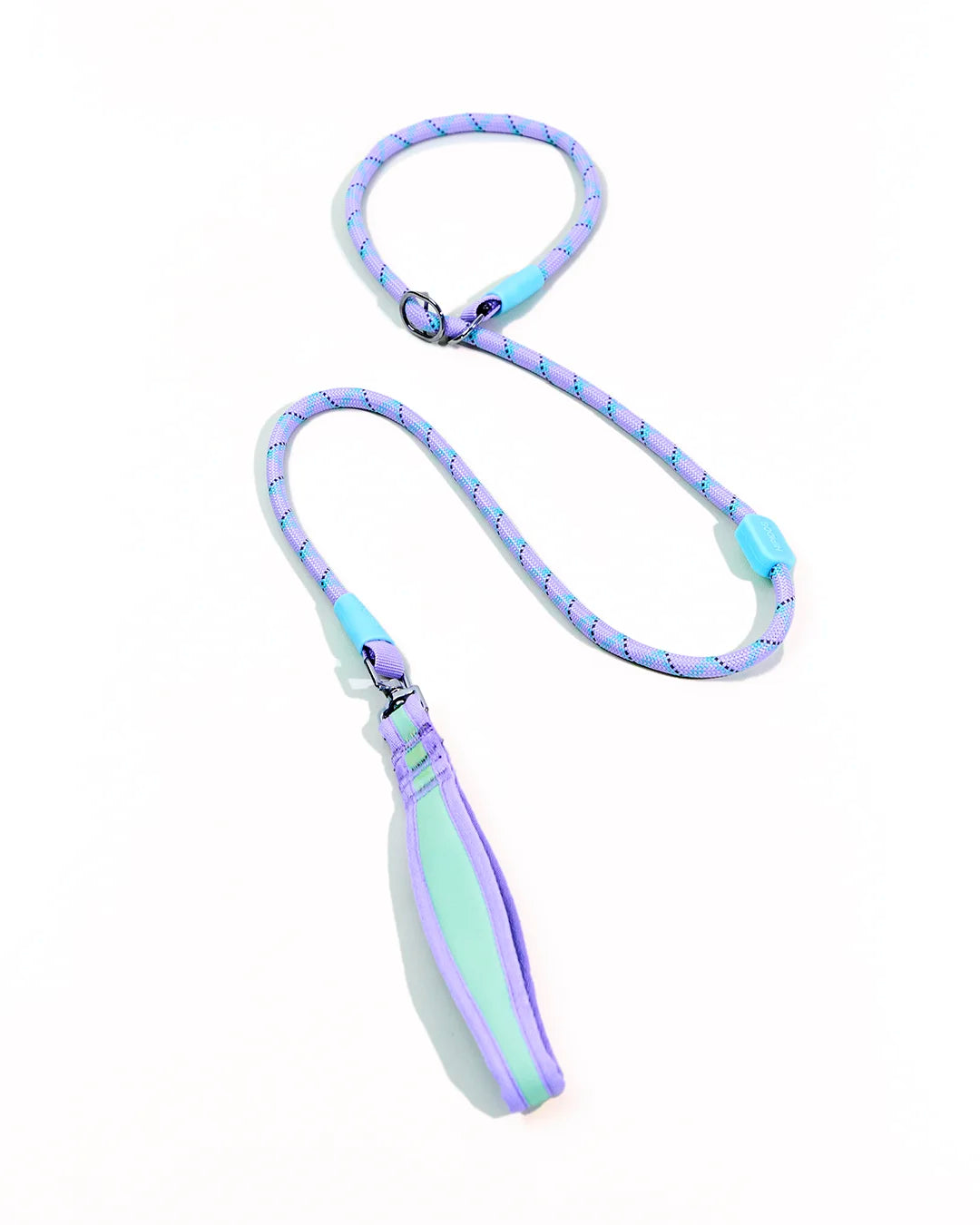 CharPaw pastel purple and mint green padded handle rope dog leash for training and walking