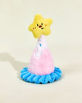 CharPaw plush birthday party hat dog toy with star top