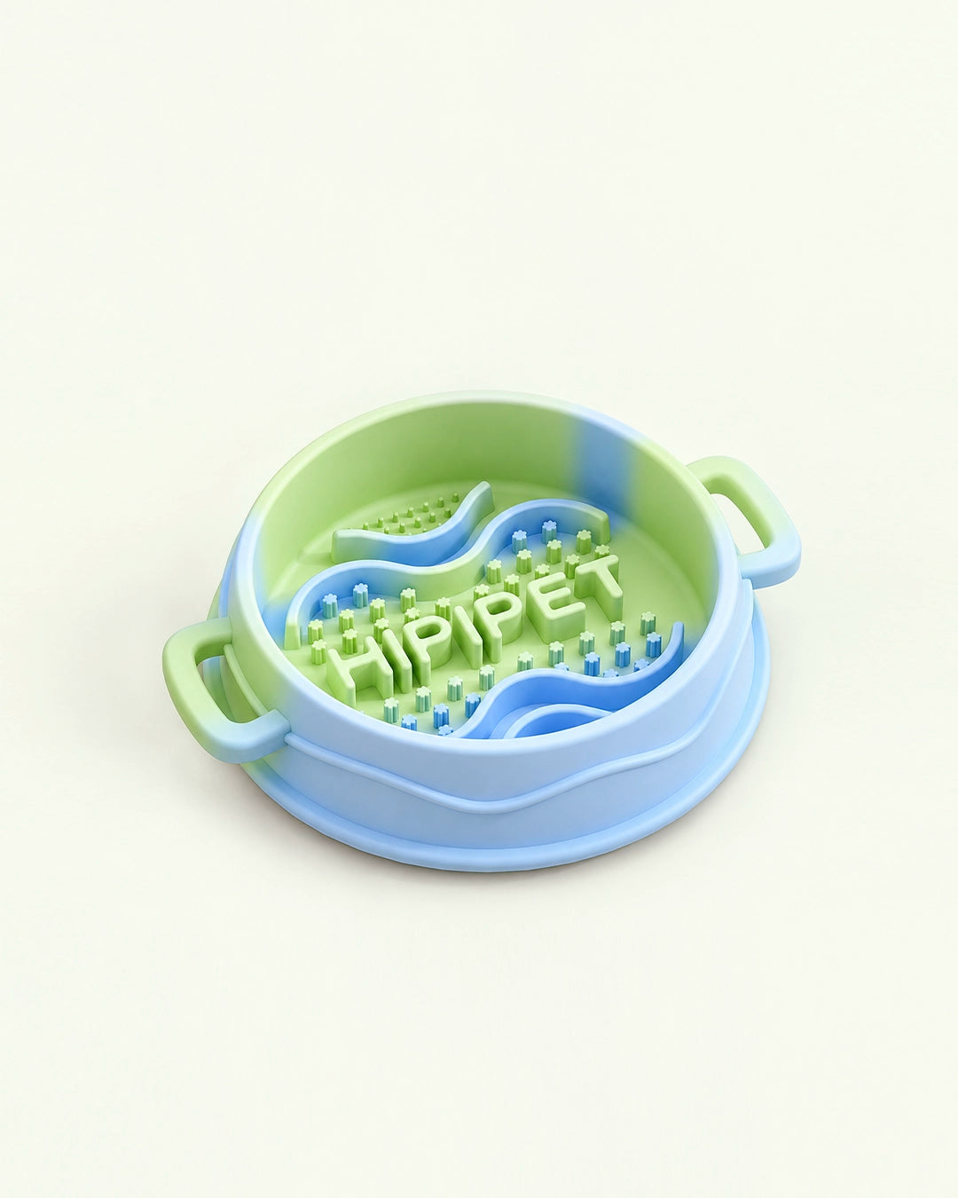 CharPaw Mint Green silicone slow feeder bowl with suction base for pets