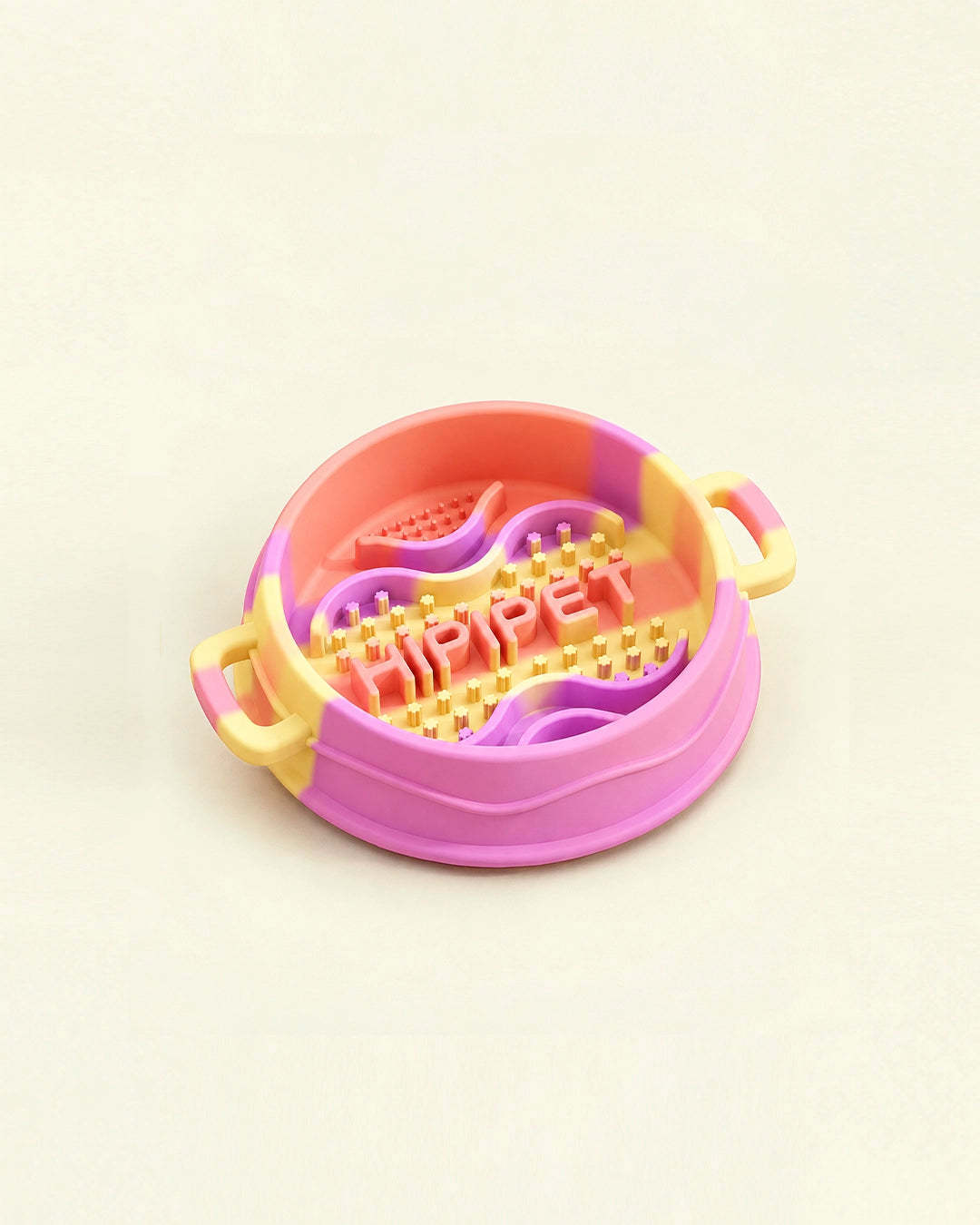 CharPaw Sunset Coral silicone slow feeder bowl with suction base for dogs and cats